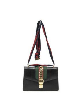 Gucci Small Sylvie Bag Black Calfskin Shoulder Bag